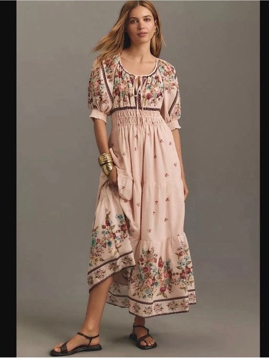 Anthropologie Dresses & Skirts - Anthropologie Dusty Blush Floral Sommerset Maxi Dress